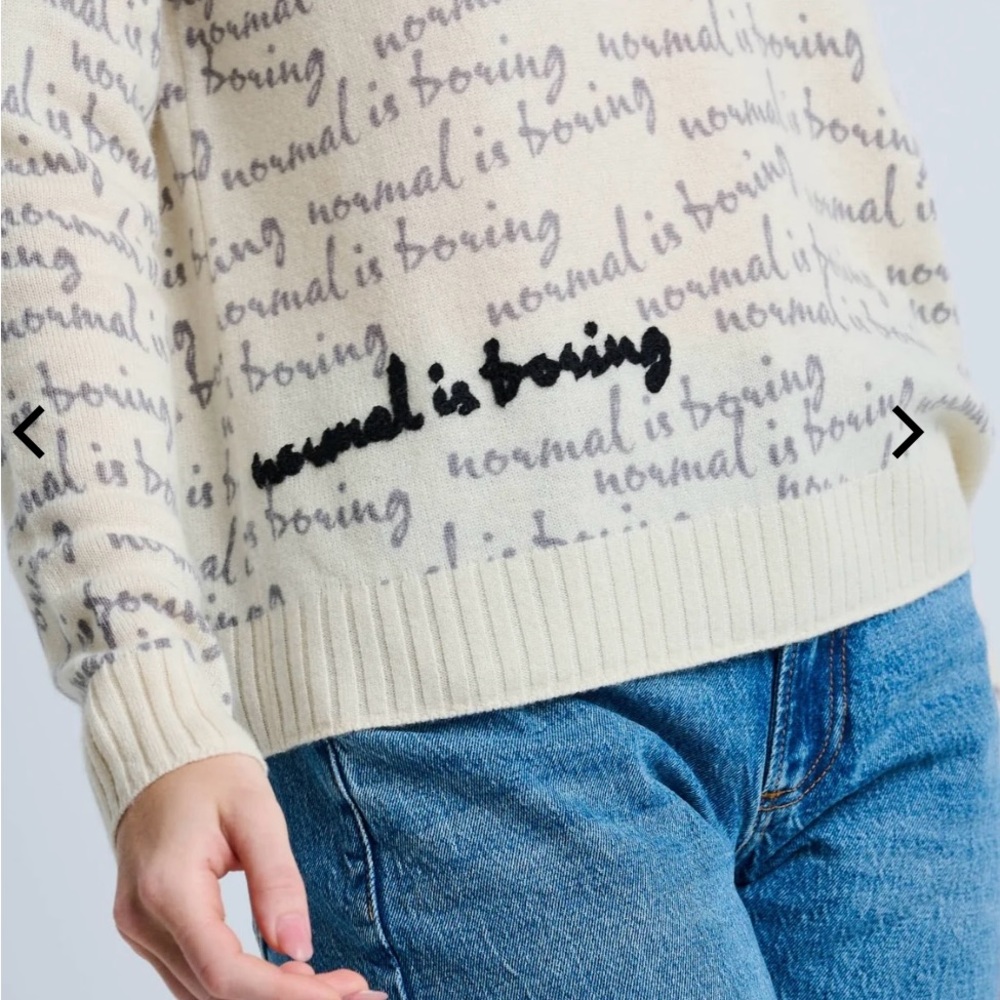 Lisa Todd Normal is Boring NWT Cashmere Sweater - Picture 3 of 7